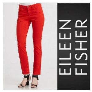 Eileen Fisher orange brick red jeans skinny 2
